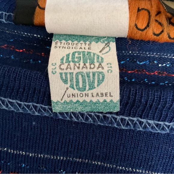 Vintage 70s 80s Union Made Bumble Bee Metallic Knit Batwing Top - Picture 3 of 7